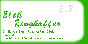 elek ringhoffer business card